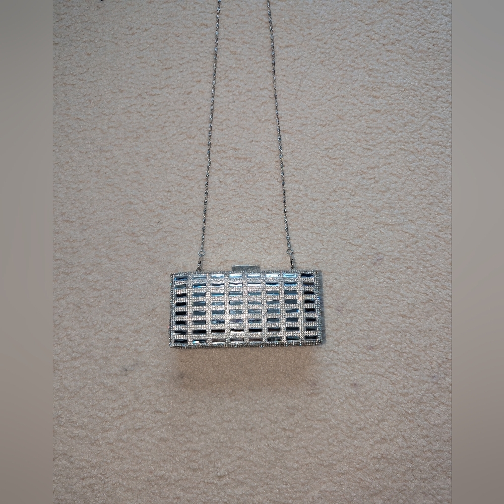 Macy's Silver Geometric Clutch with Chain Strap - Picture 8 of 9